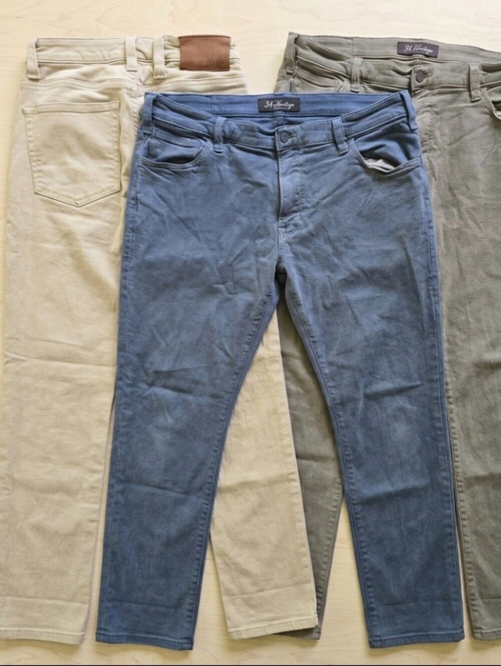 34 Heritage Courage Mid-Rise Straight Pants 40x34 Blue Olive Tan 3 Pairs Lot
